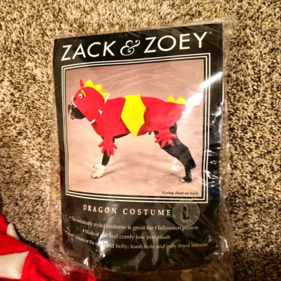 Zack & Zoey Vibrant Red and Yellow Dragon Dog Costume - Picture 1 of 5